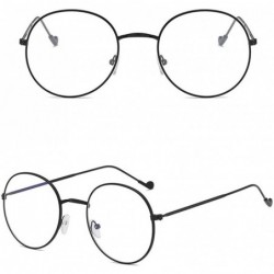 Round Ultra Light Men and Women Round Optical Glasses Retro Personality Trendy Flat Mirror - Bk - C218Y53MUA3 $9.12