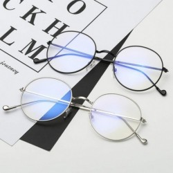 Round Ultra Light Men and Women Round Optical Glasses Retro Personality Trendy Flat Mirror - Bk - C218Y53MUA3 $9.12