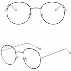 Round Ultra Light Men and Women Round Optical Glasses Retro Personality Trendy Flat Mirror - Bk - C218Y53MUA3 $9.12