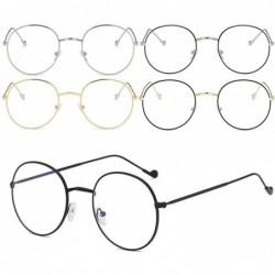 Round Ultra Light Men and Women Round Optical Glasses Retro Personality Trendy Flat Mirror - Bk - C218Y53MUA3 $9.12