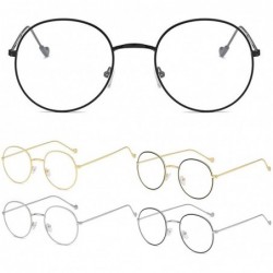 Round Ultra Light Men and Women Round Optical Glasses Retro Personality Trendy Flat Mirror - Bk - C218Y53MUA3 $9.12