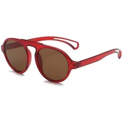 Square Round Oversized Sunglasses for Women Men Flat Top Fashion Shades Plastic Frame UV400 - D - CS18U022LUD $18.10