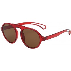 Square Round Oversized Sunglasses for Women Men Flat Top Fashion Shades Plastic Frame UV400 - D - CS18U022LUD $10.24