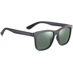 Square Men Polarized Sunglasses TR90 Frame Fashion Mirror Driving Fishing Sunglasses for Male UV400 - C2g15 - CL199QCUX5K $19.22
