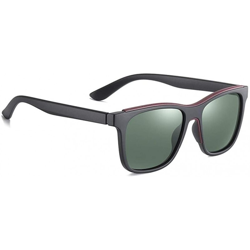 Square Men Polarized Sunglasses TR90 Frame Fashion Mirror Driving Fishing Sunglasses for Male UV400 - C2g15 - CL199QCUX5K $7.64