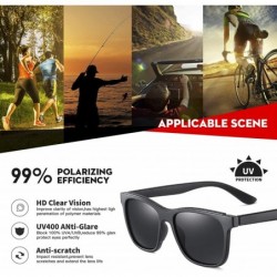 Square Men Polarized Sunglasses TR90 Frame Fashion Mirror Driving Fishing Sunglasses for Male UV400 - C2g15 - CL199QCUX5K $7.64