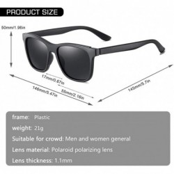 Square Men Polarized Sunglasses TR90 Frame Fashion Mirror Driving Fishing Sunglasses for Male UV400 - C2g15 - CL199QCUX5K $7.64