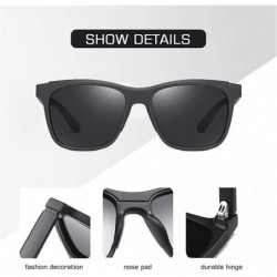 Square Men Polarized Sunglasses TR90 Frame Fashion Mirror Driving Fishing Sunglasses for Male UV400 - C2g15 - CL199QCUX5K $7.64