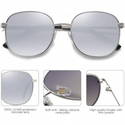Square Designer Women Sunglasses Stylish Flat Mirrored Sunnies AURORA SJ1137 - C4 Silver Frame/Silver Mirrored Lens - CH192W0...