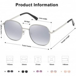 Square Designer Women Sunglasses Stylish Flat Mirrored Sunnies AURORA SJ1137 - C4 Silver Frame/Silver Mirrored Lens - CH192W0...