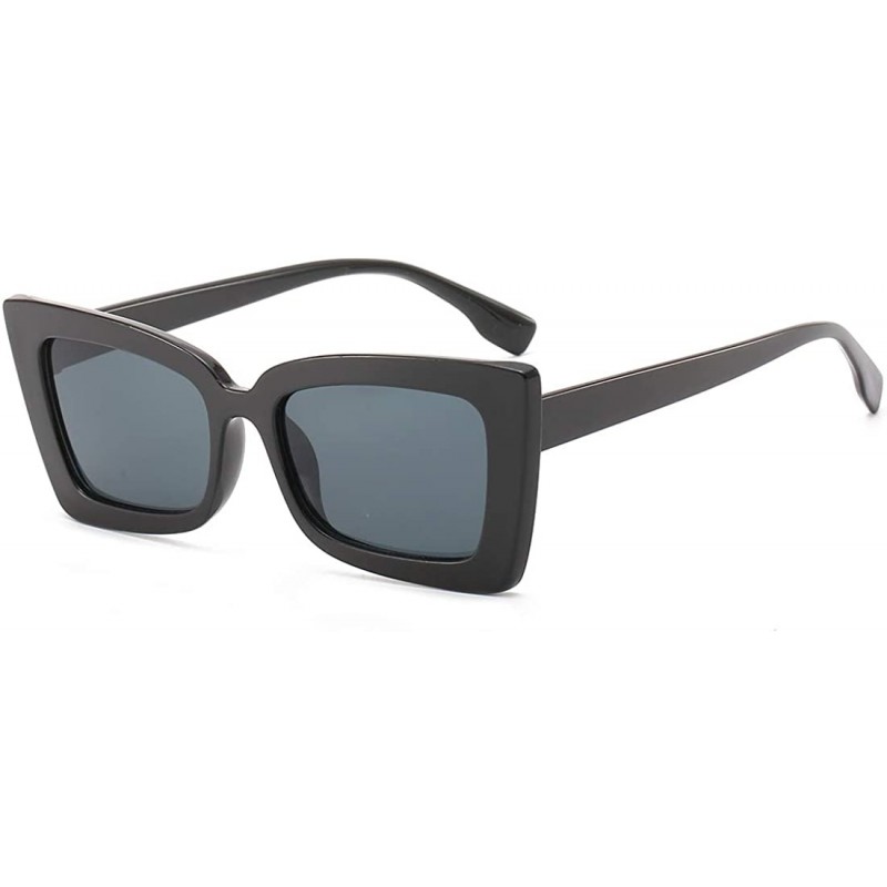 Round Square Sunglasses Small Vintage Candy Color Tinted Lens Shades UV400 Sun Glasses - Black&grey - C318NW4GSDE $9.32