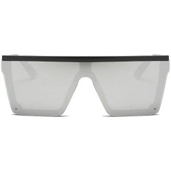 Oversized New retro square Siamese sexy luxury brand designer UV400 oversized unisex sunglasses - White Mercury - C518LMZRM83...