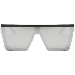 Oversized New retro square Siamese sexy luxury brand designer UV400 oversized unisex sunglasses - White Mercury - C518LMZRM83...