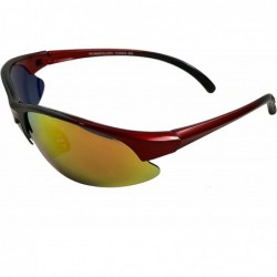 Semi-rimless Polarized Revo Sunglasses with Anti-Glare Lens - Super Lightweight - Red - CZ18EXKOZ87 $10.30