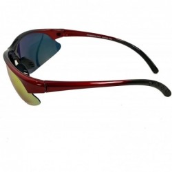 Semi-rimless Polarized Revo Sunglasses with Anti-Glare Lens - Super Lightweight - Red - CZ18EXKOZ87 $22.71