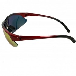 Semi-rimless Polarized Revo Sunglasses with Anti-Glare Lens - Super Lightweight - Red - CZ18EXKOZ87 $10.30