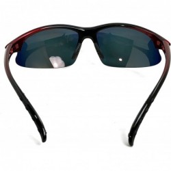 Semi-rimless Polarized Revo Sunglasses with Anti-Glare Lens - Super Lightweight - Red - CZ18EXKOZ87 $10.30