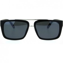 Rectangular Mens Rectangular Mob Designer Plastic Frame Sunglasses - Silver Black - CZ182H5RQHX $13.47