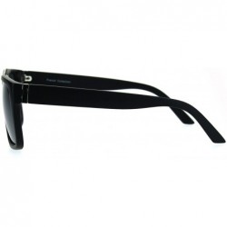 Rectangular Mens Rectangular Mob Designer Plastic Frame Sunglasses - Silver Black - CZ182H5RQHX $13.47