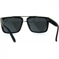 Rectangular Mens Rectangular Mob Designer Plastic Frame Sunglasses - Silver Black - CZ182H5RQHX $13.47