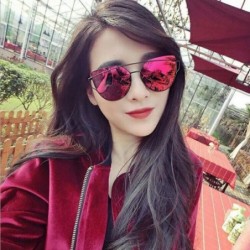 Cat Eye Fashion Sunglasses Glasses Coating - Pink - CN197WDIXUX $17.50