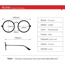 Aviator Retro Round Metal Frame Clear Lens Glasses Non-Prescription - Gold Line Frame/Clear Lens - CR186Q3QM9N $13.63