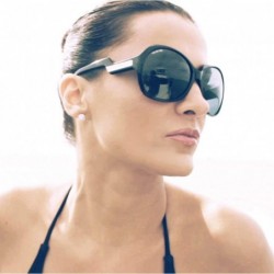 Oval Acetate Polarized Sunglasses for Women with Gift Box and Hard Case - Retro Oversized Designer Frames - C118OQ2G6SE $17.14
