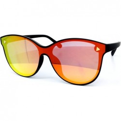 Rimless 7123-1 Oversize Wraparound Semi-Rimless Shield Lens Sunglasses - Red - CA18QEWRL9Z $16.77