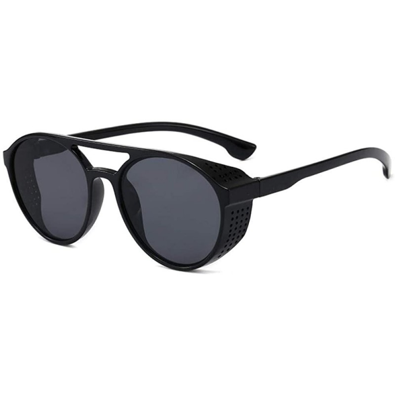 Oversized Sunglasses men's retro box trend sunglasses spread the impulse eye - Bright Black - C8190MOUX7L $23.86