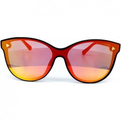 Rimless 7123-1 Oversize Wraparound Semi-Rimless Shield Lens Sunglasses - Red - CA18QEWRL9Z $16.77