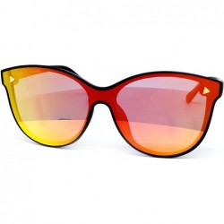 Rimless 7123-1 Oversize Wraparound Semi-Rimless Shield Lens Sunglasses - Red - CA18QEWRL9Z $16.77