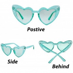 Oval Heart Sunglasses Clout Goggles Vintage Women Cat Eye Retro Mod Style Oversized Sun Glasses - Light Blue - CA1928GQMYN $9.07