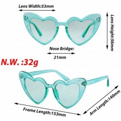Oval Heart Sunglasses Clout Goggles Vintage Women Cat Eye Retro Mod Style Oversized Sun Glasses - Light Blue - CA1928GQMYN $9.07