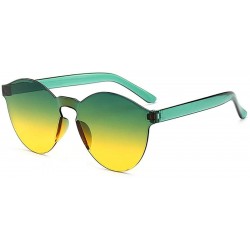 Round Unisex Fashion Candy Colors Round Outdoor Sunglasses Sunglasses - Green Yellow - CN199U5COTT $13.62
