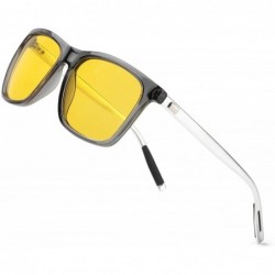 Square Vision Driving Glasses Polarized - A2-gun Frame/Yellow Lens Night-vision Glasses - CN18NDHHZ80 $23.14