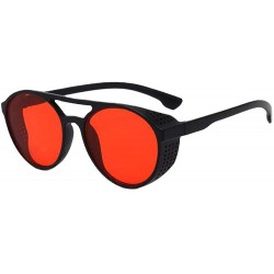 Oversized Sunglasses men's retro box trend sunglasses spread the impulse eye - Bright Black - C8190MOUX7L $23.86