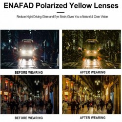 Square Vision Driving Glasses Polarized - A2-gun Frame/Yellow Lens Night-vision Glasses - CN18NDHHZ80 $23.14