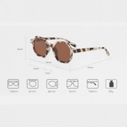 Square Octagon Sunglasses Women Vintage Small Sun Glasses For Men Summer Beach Accessories - Leopard With Brown - CU18D63RION...