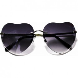 Round Love Heart Sunglasses Mod Women Fashion Shades RED BLACK WHITE - Silver - CS11GN87SM3 $17.25