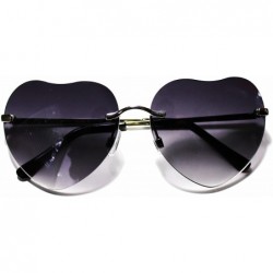 Round Love Heart Sunglasses Mod Women Fashion Shades RED BLACK WHITE - Silver - CS11GN87SM3 $7.82