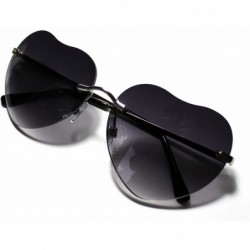 Round Love Heart Sunglasses Mod Women Fashion Shades RED BLACK WHITE - Silver - CS11GN87SM3 $7.82