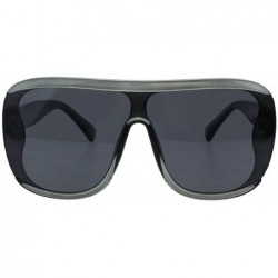 Square Unisex Fashion Sunglasses Oversized Square Open Side Frame UV 400 - Grey (Black) - CP18NL26GTG $8.17