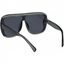 Square Unisex Fashion Sunglasses Oversized Square Open Side Frame UV 400 - Grey (Black) - CP18NL26GTG $8.17