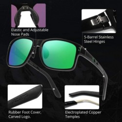 Wrap Classic Square Sunglasses Men Sports Polarized & 100% UV Protection Outdoor eyewear KD524 - Mirrored Green - CU194CCZW3L...