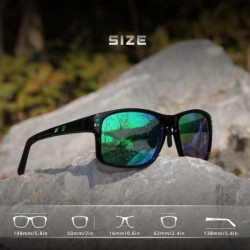 Wrap Classic Square Sunglasses Men Sports Polarized & 100% UV Protection Outdoor eyewear KD524 - Mirrored Green - CU194CCZW3L...