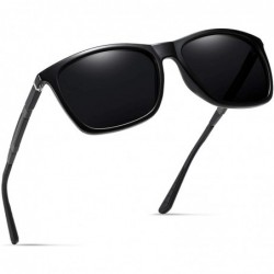 Oversized Unisex Square Polarized UV 400 Sunglasses Classic Aviator Driving Shades Glasses(black) - CE193NC6SUQ $35.66
