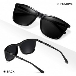 Oversized Unisex Square Polarized UV 400 Sunglasses Classic Aviator Driving Shades Glasses(black) - CE193NC6SUQ $18.06