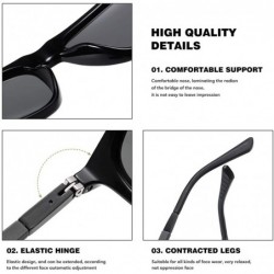 Oversized Unisex Square Polarized UV 400 Sunglasses Classic Aviator Driving Shades Glasses(black) - CE193NC6SUQ $18.06