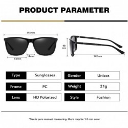 Oversized Unisex Square Polarized UV 400 Sunglasses Classic Aviator Driving Shades Glasses(black) - CE193NC6SUQ $18.06