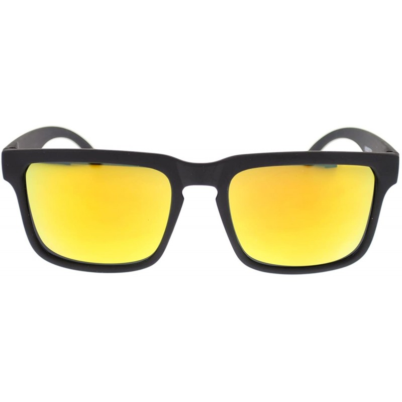 Sport Mens Mirrored Mirror Lens Narrow Rectangular Keyhole Agent Sunglasses Black Orange - CQ11OMSD5Z5 $12.11